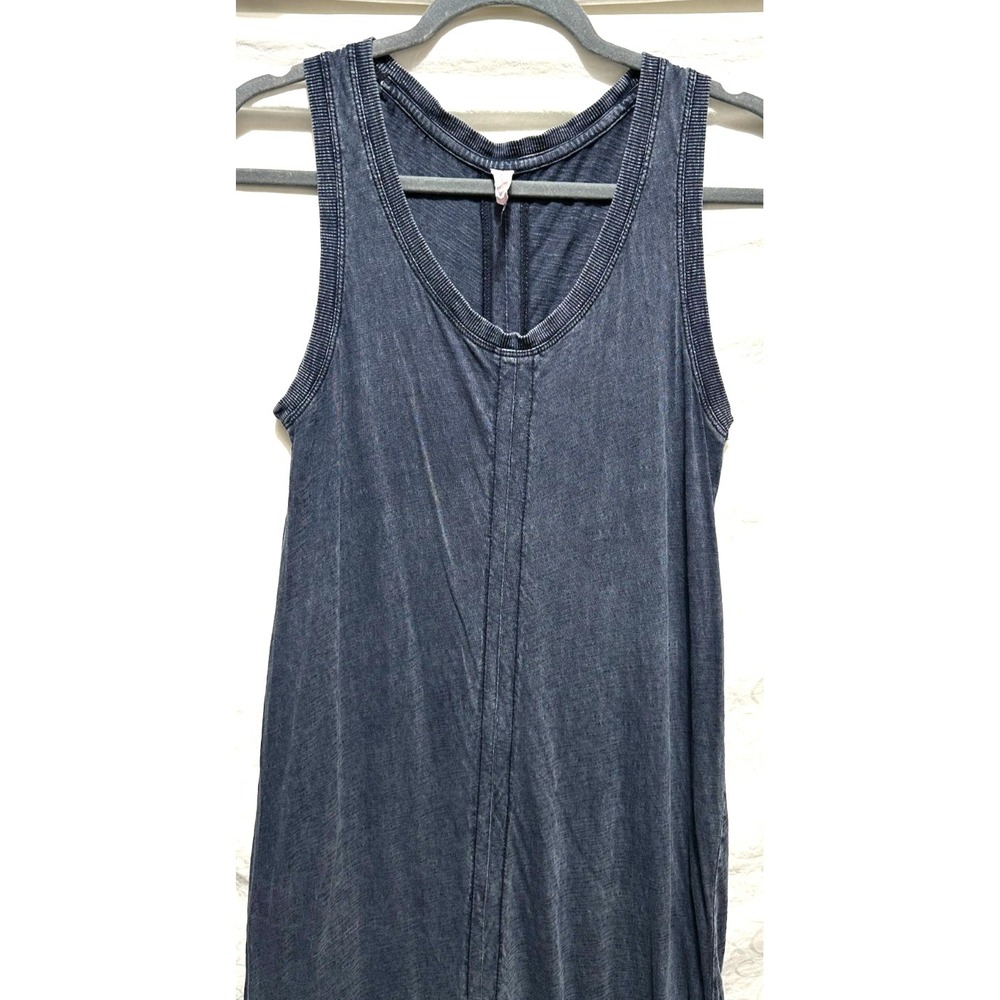 Anthropologie Daily Practice Size Small Maxi Tank Dress Distressed Gray/Blue - Picture 2 of 8
